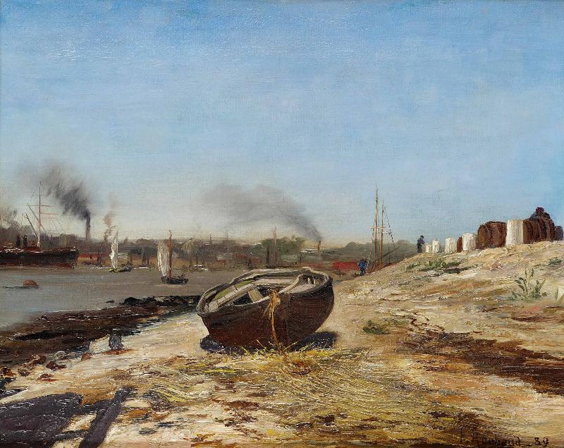 Franz Roubaud Boat on the shore oil painting image